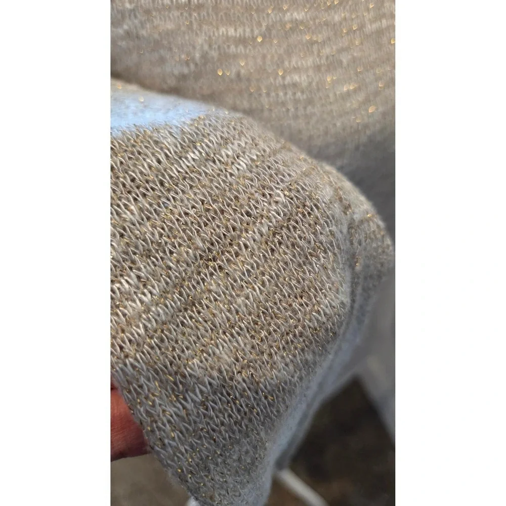 Wet Seal Long Sleeve‎ Knit Top Y2K Lace Back Sheer Metallic  Size Small Romantic